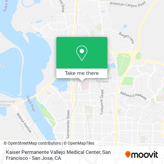 Mapa de Kaiser Permanente Vallejo Medical Center