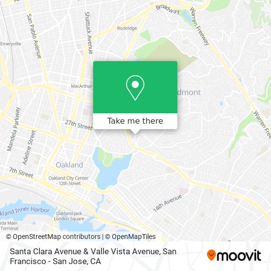 Santa Clara Avenue & Valle Vista Avenue map