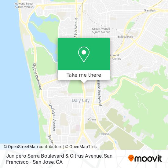 Junipero Serra Boulevard & Citrus Avenue map