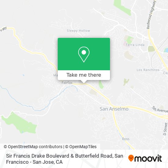 Sir Francis Drake Boulevard & Butterfield Road map
