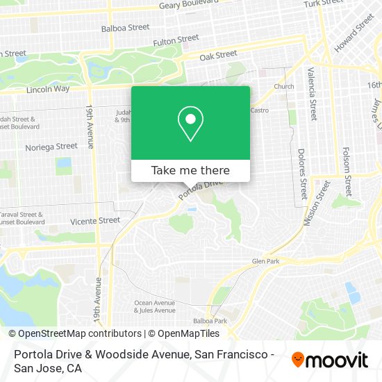 Portola Drive & Woodside Avenue map