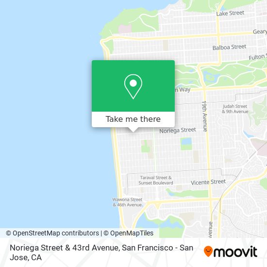Noriega Street & 43rd Avenue map