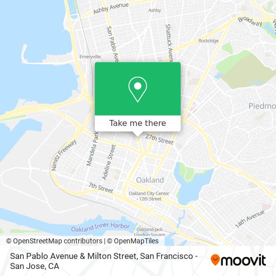 San Pablo Avenue & Milton Street map