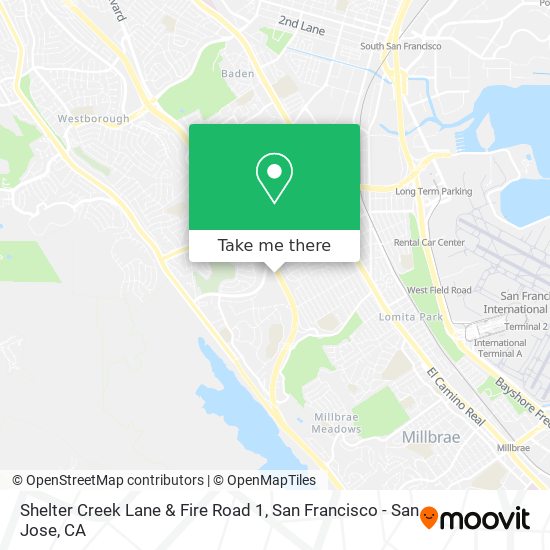 Mapa de Shelter Creek Lane & Fire Road 1