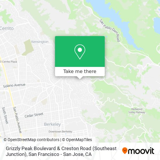 Grizzly Peak Boulevard & Creston Road (Southeast Junction) map