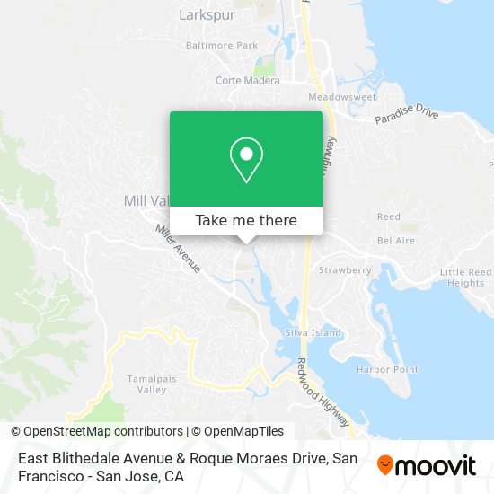 East Blithedale Avenue & Roque Moraes Drive map