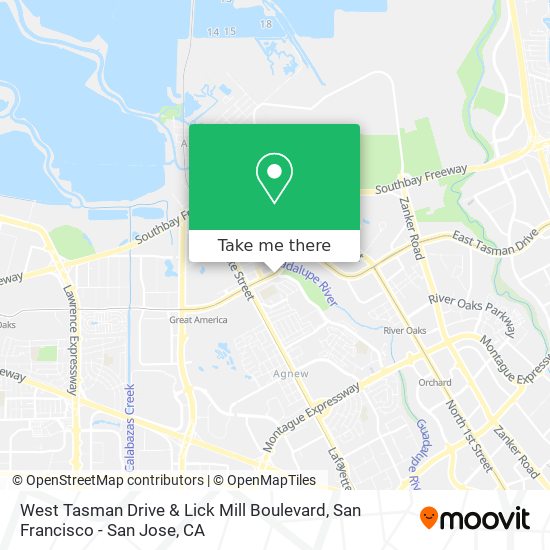 Mapa de West Tasman Drive & Lick Mill Boulevard