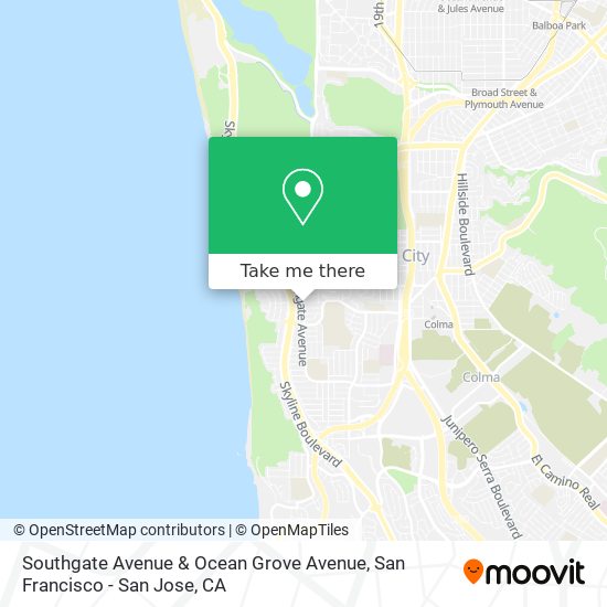 Mapa de Southgate Avenue & Ocean Grove Avenue