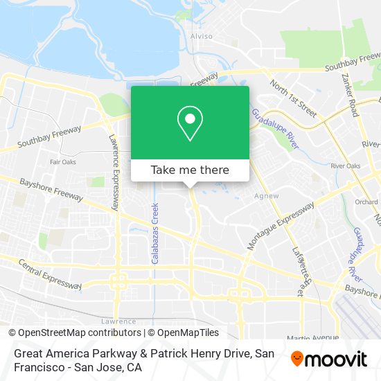 Great America Parkway & Patrick Henry Drive map