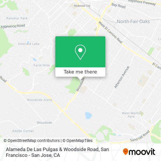 Alameda De Las Pulgas & Woodside Road map
