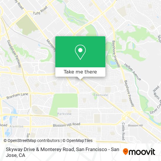 Skyway Drive & Monterey Road map