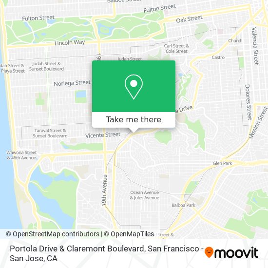 Portola Drive & Claremont Boulevard map