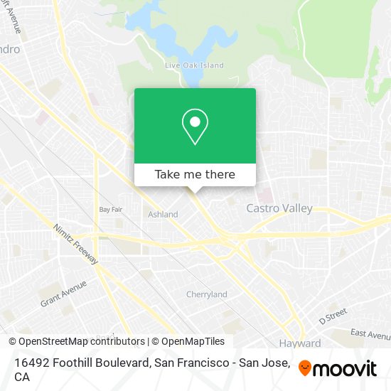 Mapa de 16492 Foothill Boulevard