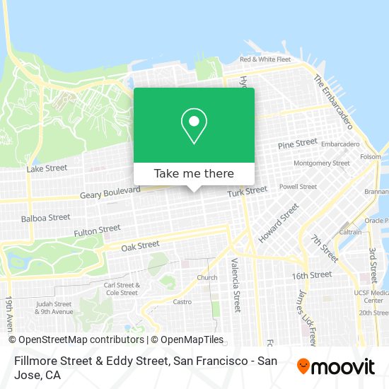 Fillmore Street & Eddy Street map