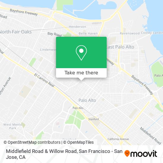 Middlefield Road & Willow Road map