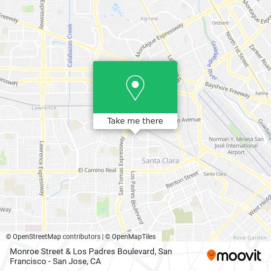 Monroe Street & Los Padres Boulevard map
