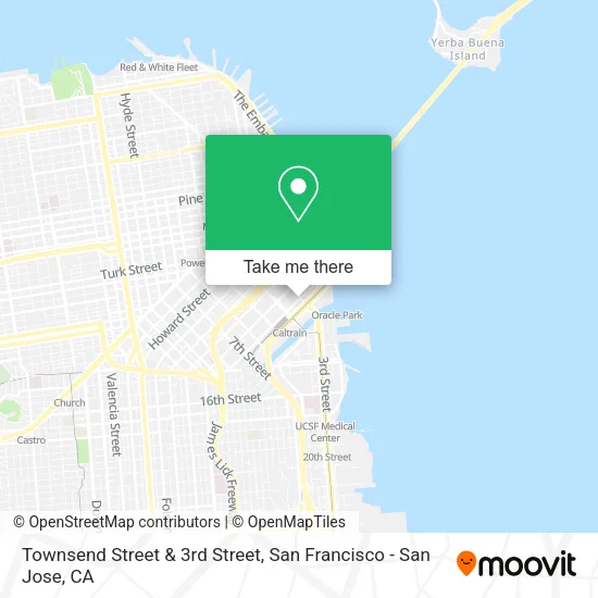 Mapa de Townsend Street & 3rd Street