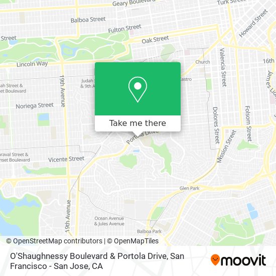 O'Shaughnessy Boulevard & Portola Drive map