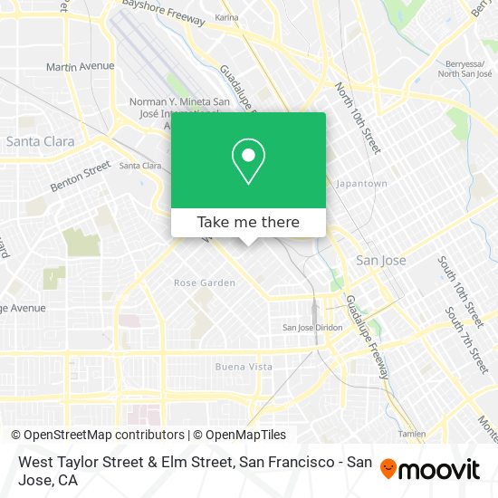 West Taylor Street & Elm Street map