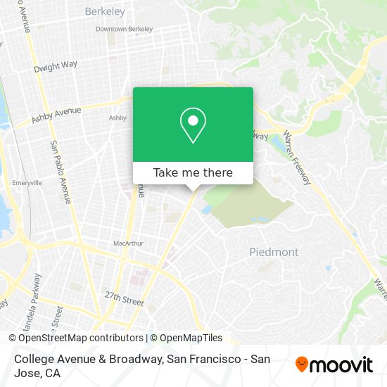 College Avenue & Broadway map