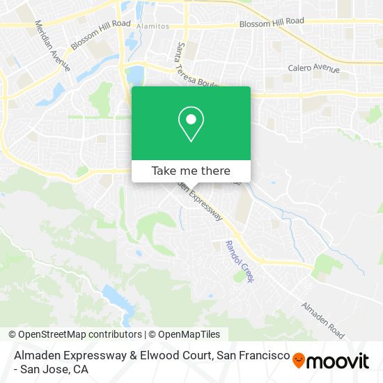 Almaden Expressway & Elwood Court map