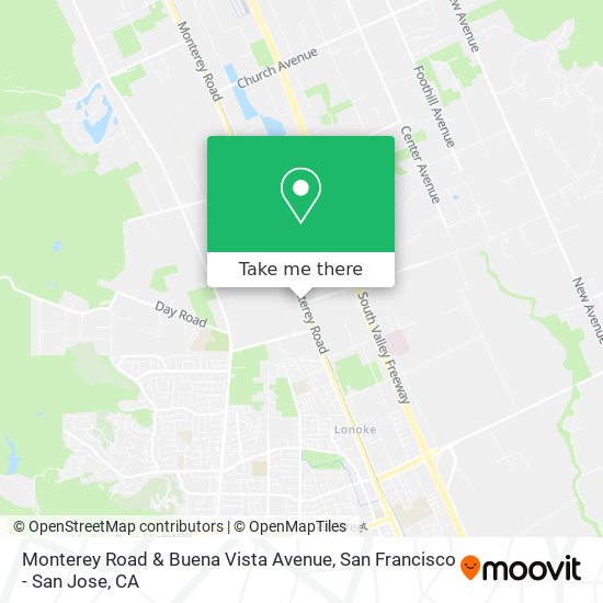 Monterey Road & Buena Vista Avenue map