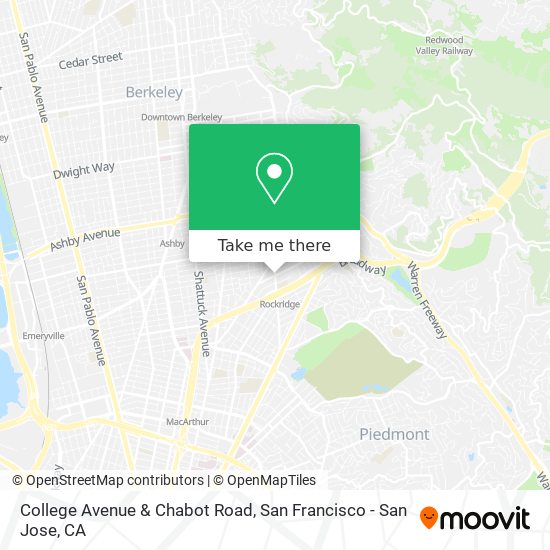 College Avenue & Chabot Road map