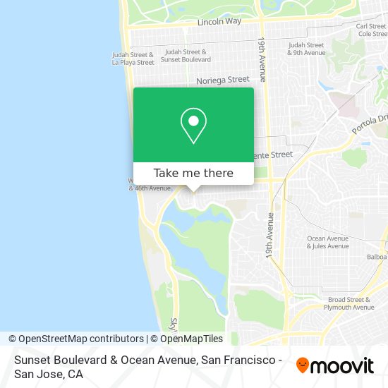 Mapa de Sunset Boulevard & Ocean Avenue