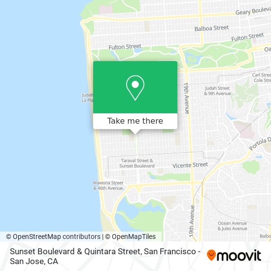 Mapa de Sunset Boulevard & Quintara Street