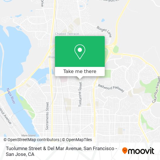 Tuolumne Street & Del Mar Avenue map
