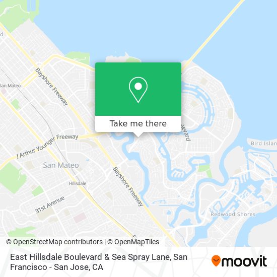 East Hillsdale Boulevard & Sea Spray Lane map