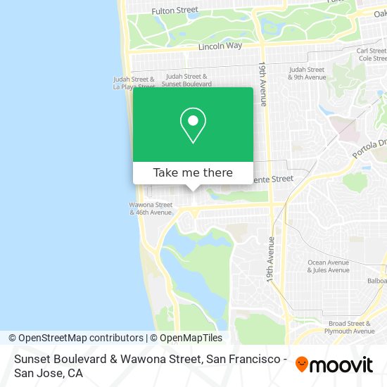 Mapa de Sunset Boulevard & Wawona Street