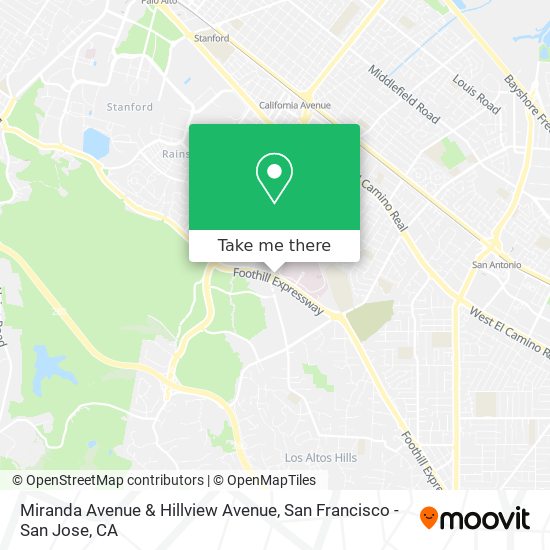 Miranda Avenue & Hillview Avenue map