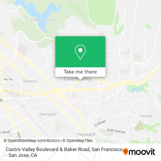 Castro Valley Boulevard & Baker Road map