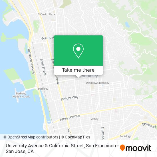Mapa de University Avenue & California Street