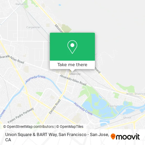 Union Square & BART Way map