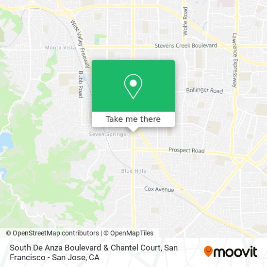 South De Anza Boulevard & Chantel Court map