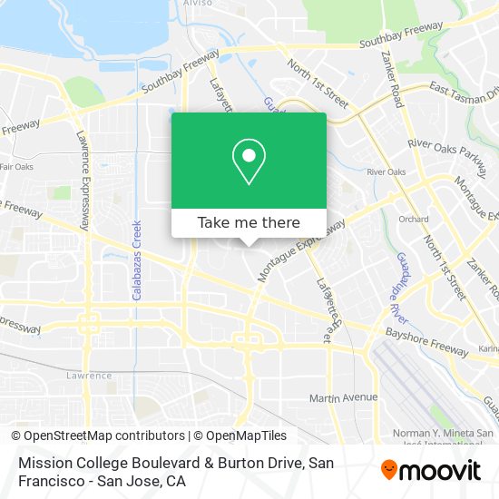 Mission College Boulevard & Burton Drive map