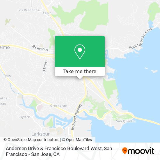 Andersen Drive & Francisco Boulevard West map