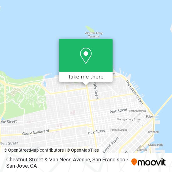 Chestnut Street & Van Ness Avenue map