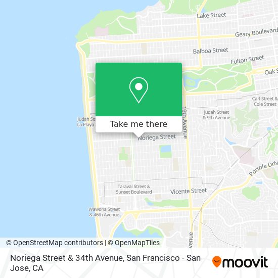 Noriega Street & 34th Avenue map