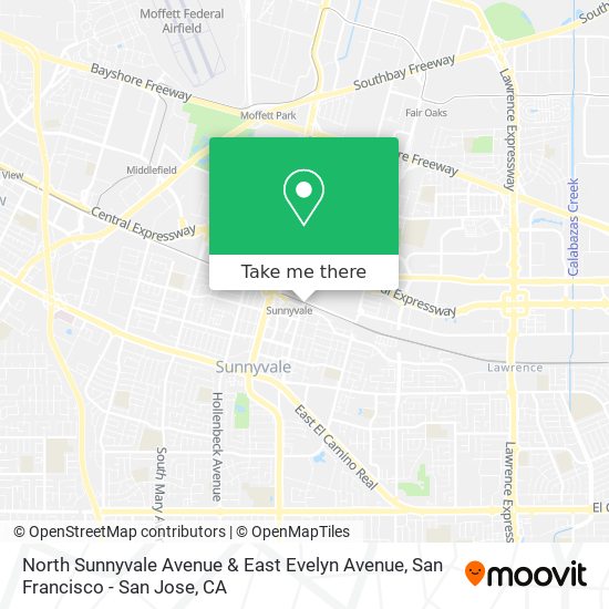 North Sunnyvale Avenue & East Evelyn Avenue map