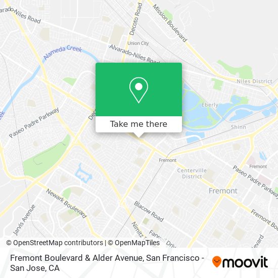 Fremont Boulevard & Alder Avenue map