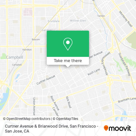 Curtner Avenue & Briarwood Drive map
