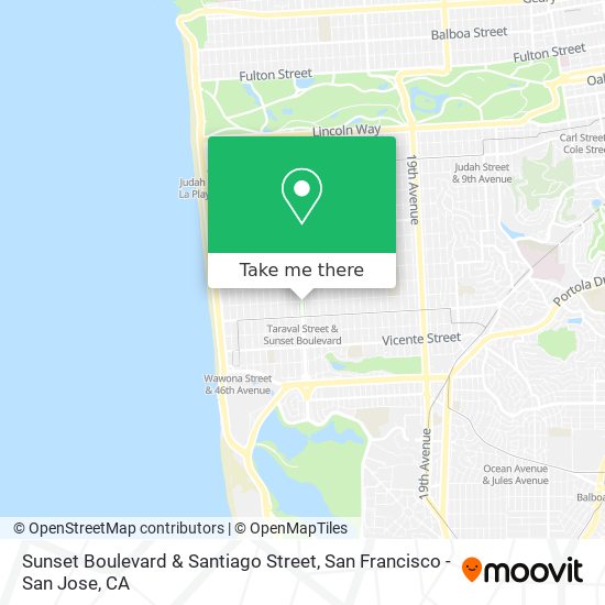 Sunset Boulevard & Santiago Street map