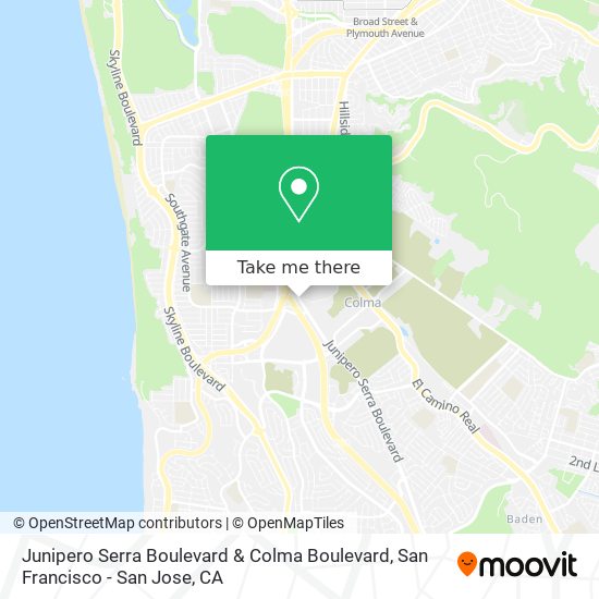 Junipero Serra Boulevard & Colma Boulevard map