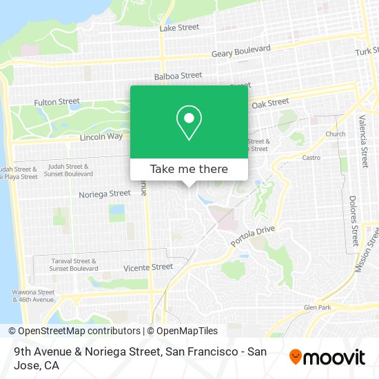 9th Avenue & Noriega Street map
