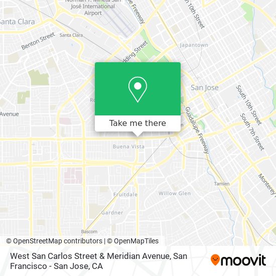 West San Carlos Street & Meridian Avenue map