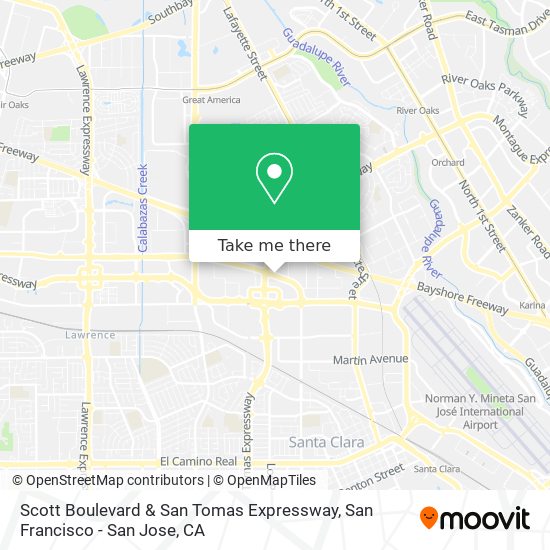 Scott Boulevard & San Tomas Expressway map