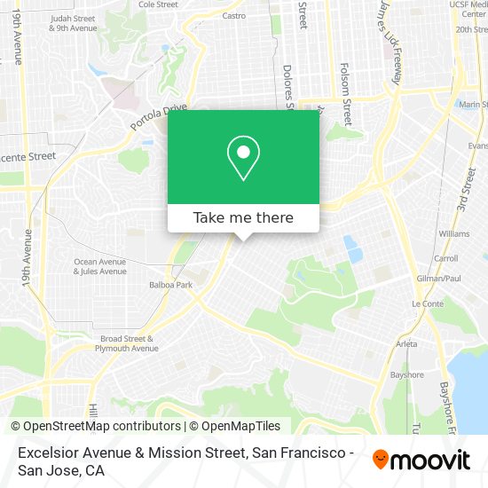 Excelsior Avenue & Mission Street map